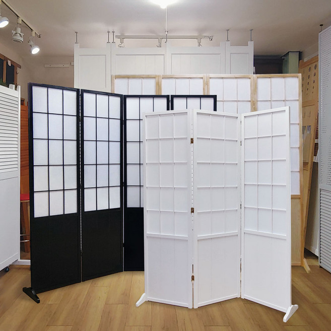 디모토 하니 가림막 접이식 인테리어 파티션 일자로 펴지는 공간분리 원목 가리게 사무실 칸막이, 화이트 3단, 3단 화이트