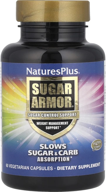 NaturesPlus Sugar Armor 설탕 조절 지원 베지 캡슐 60정, NaturesPlusSugarArmor설탕조절지원베지캡, 1개 - 쿠팡