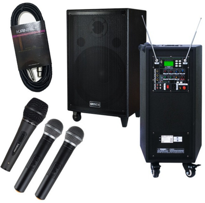 300W 학교 이동식 앰프 스피커 핸드2 EG-380 유선MIC