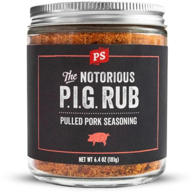 PS 시즈닝 프라임 타임 비처스 블렌드 버터리 갈릭 앤 허브 바비큐 소고기 문지름 훈제 그릴 베이킹용 건조 문지름과 향신료로 스테이크 돼지고기 닭고기 부위용, 노토리어스 P.I.G. 풀드 포크 루브, 1