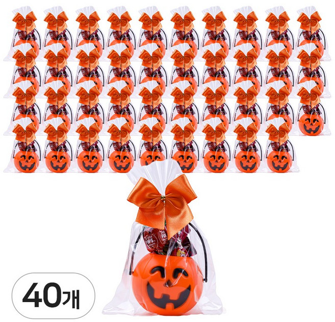 호박바구니 사탕포장세트 완제품 / 구디백 어린이집 단체 답례품 선물, 40개