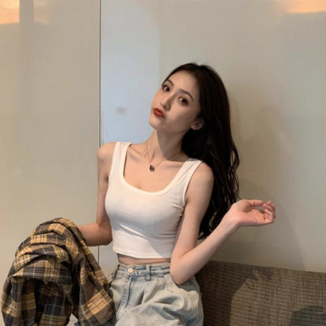 大碼女裝 夏季新款 法式氣質 掛脖木耳邊 背心吊帶 上衣