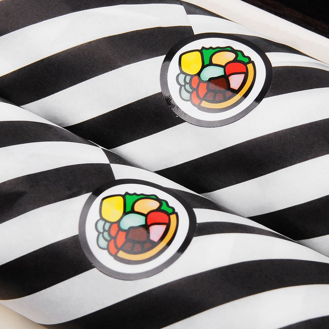 김밥 포장 배달 음식 원형스티커 알찬김밥, 200개