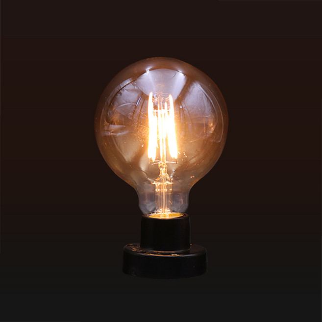 LED 에디슨 전구 눈꽃 조명 소켓 필라멘트 G95 2.5W, 에디슨 전구 G95A 4W, 1개