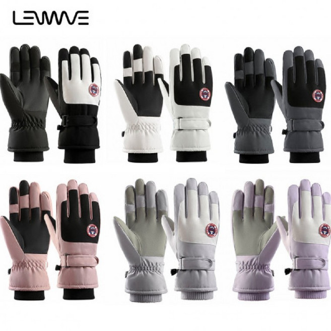 NaOBee 미끄럼방지 손목밴딩 스마트폰터치 스키장갑, LW7706스키장갑(남성블랙), 남성블랙, 1개