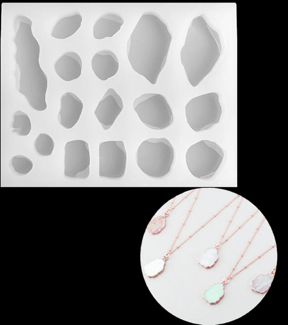 [드그라쎄]실리콘몰드 - 비정형 팬던트 18구 레진 몰드