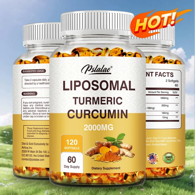 리포좀 강황 커큐민 소화 시 관절 건강에 최대 효능 추출물 100% 순수 2000mg, 2개, 120정 - 쿠팡