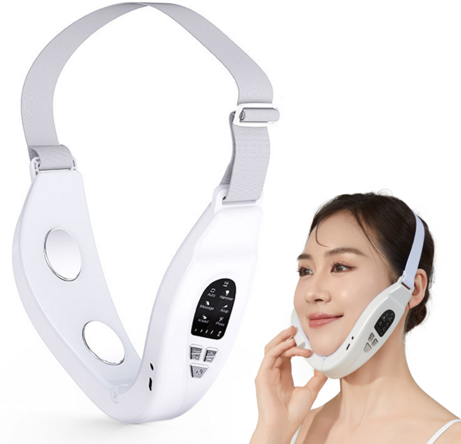 ERANSTAR 무선 스마트 V라인 ems 페이셜마사지기 LED진동 고주파마사지기 얼굴주름관리+저주파 마사지기, 화이트, S1