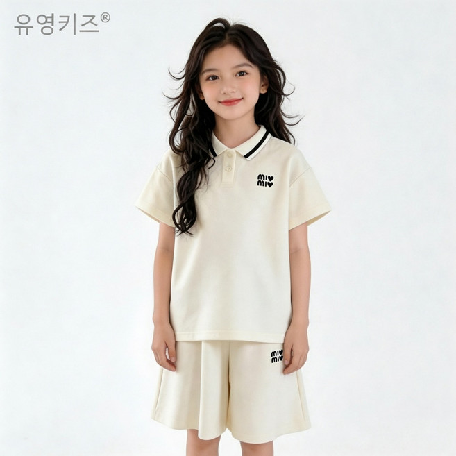 여아 주니어 카라반팔티 반바지 상하복세트 SW-5118
