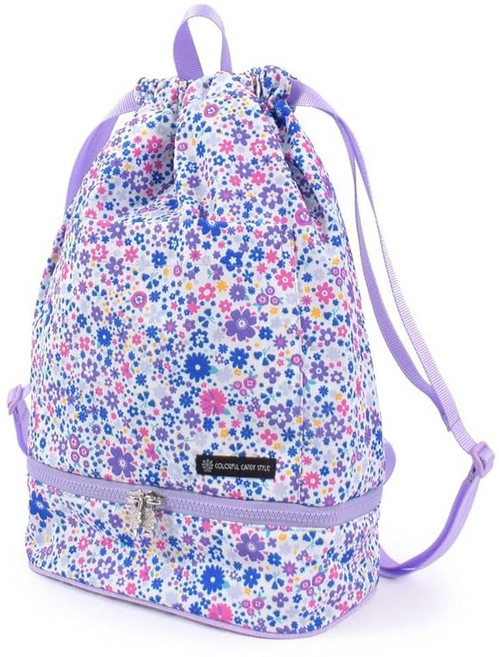 COLORFUL CANDY STYLE 풀 가방 냅삭 타입 발수·경량 원단 꽃무늬 에어리 샤워 하수 경량 더러워지기 어렵다 주름 방지 소녀 NR502700, 1개, 상세페이지 참조