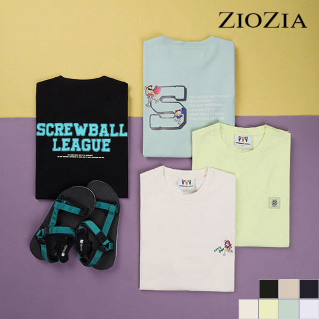 지오지아 지오지아 오버핏 원제로원 그래픽 반팔 티셔츠 (ABC2TR3203)