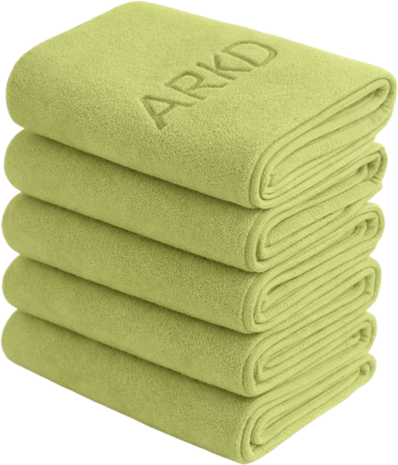 아크디 먼지없는 호텔 고급 수건, 5개, 올리브그린
