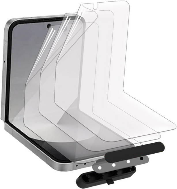 키큰기린 투명 클리어 고광택 내부 액정 보호 필름 + 부착 가이드툴, 3개