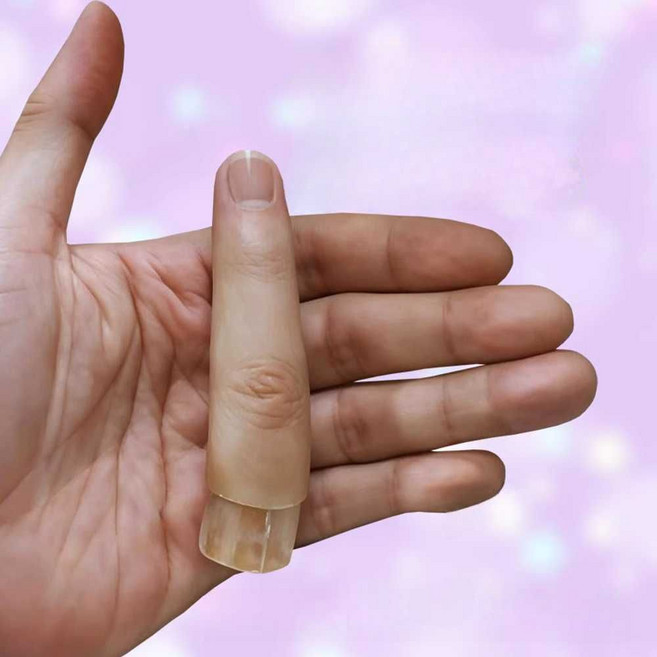 실리콘 인조 가짜 손가락 새끼 미용 인조 손가락 손가락의수, T. 색인 및 가운데 손가락 3팩