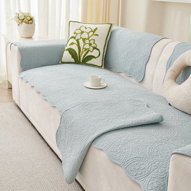 사계절 소파패드 2-4인용 순면 워싱 미끄럼방지 부드 양질 프렌치 세이코