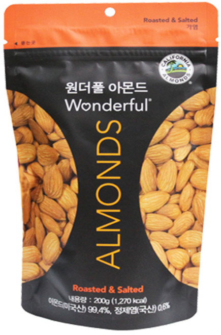 원더풀 아몬드 가염, 200g, 12개
