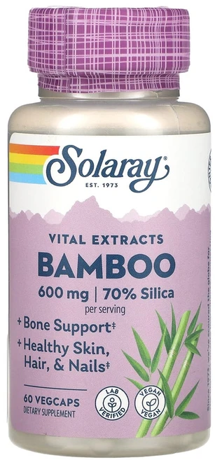 솔라레이 대나무 줄기 추출물 300 mg 60 식물성 캡슐, 1개 - 쿠팡