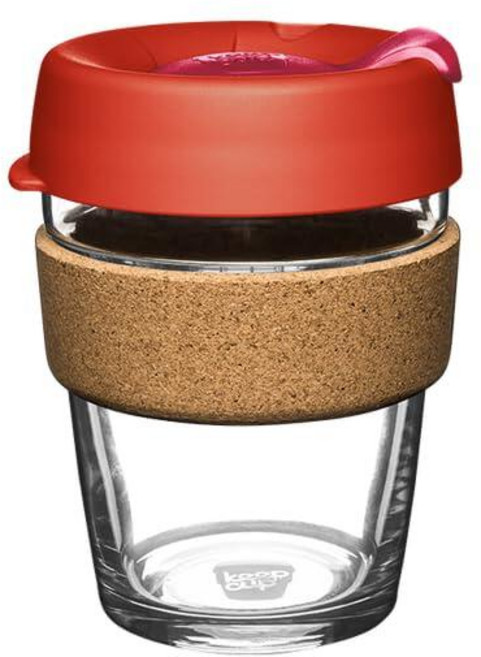 KeepCup 브루 코르크 - 재사용 가능한 커피 컵 강화 유리 및 천연 코르크 L 16온스/454ml - 데이브레이크
