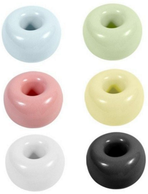 심플 욕실 인테리어 도넛 도자기 파스텔 칫솔꽂이 홀더, 레드