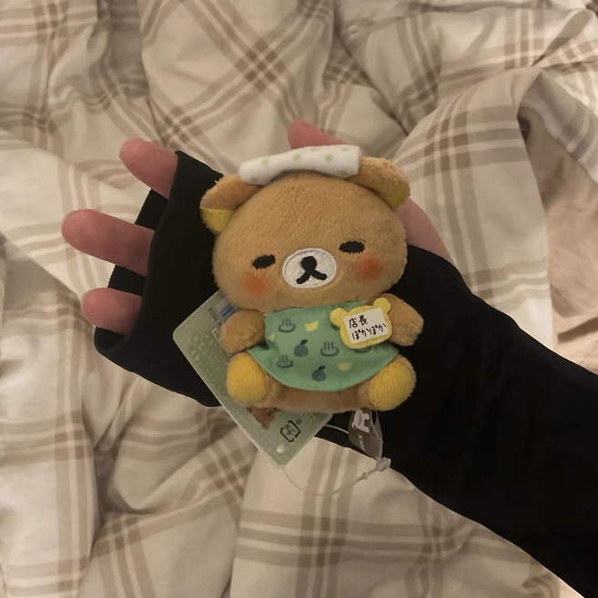 리락쿠마 온천 인형 리락쿠마키링, 1개, 온천 리락쿠마