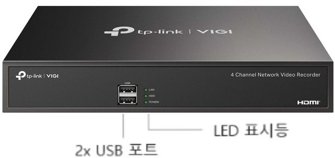 4채널 CCTV저장기 동시 재생 NVR 최대 10TB 지원[하드미포함] VIGI NVR1004H, 1개