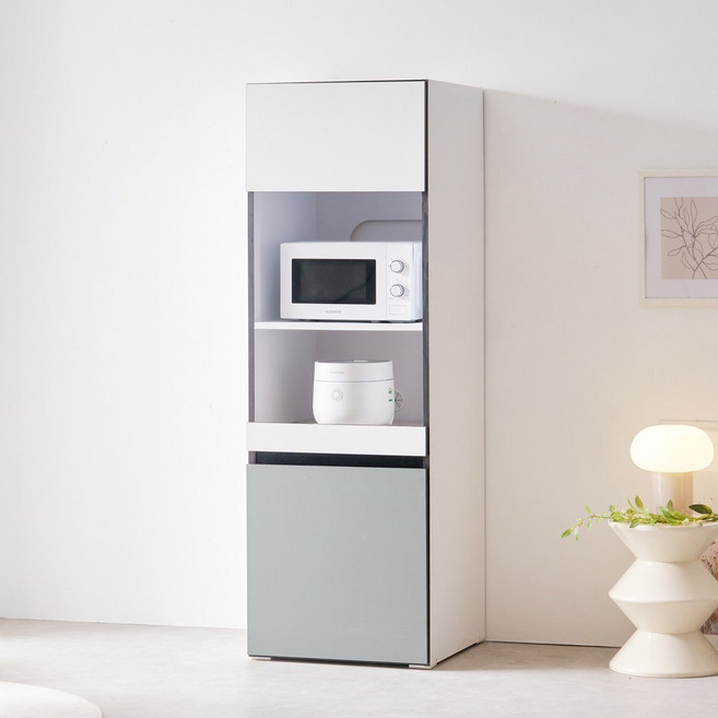 가이온 펠리체 선반형 주방수납장 틈새장 빌트인 냉장고옆 수납장, 카키, 03.펠리체 600 렌지대_카키