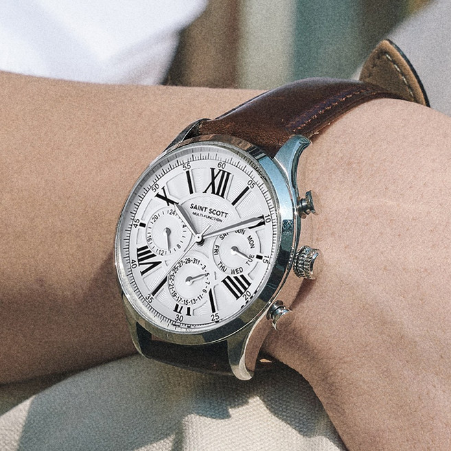 [세인트스코트] 베르텍스 남성 멀티 가죽 시계 + 쇼핑백 / ST7508