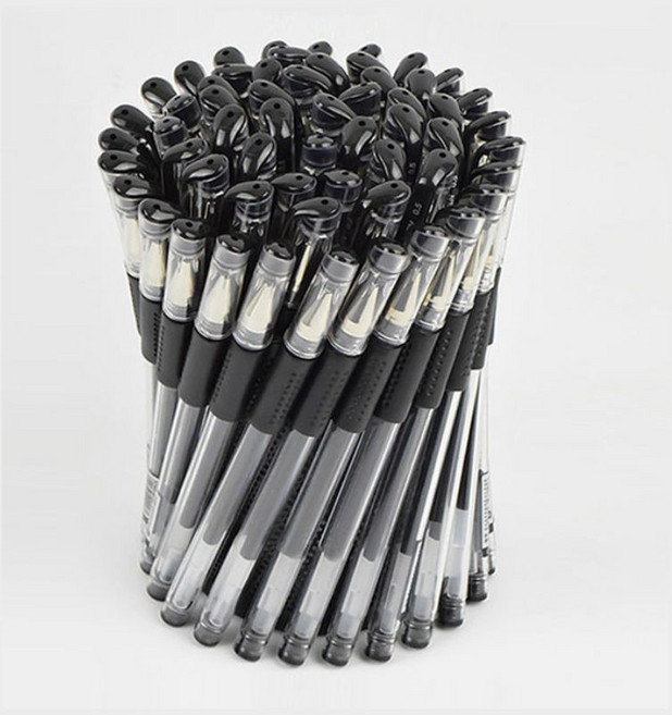 中性筆 0.5mm 原子筆 圓珠筆 水性筆 辦公書寫用筆 紅藍色, 黑色,15支筆（超值裝）, 1個