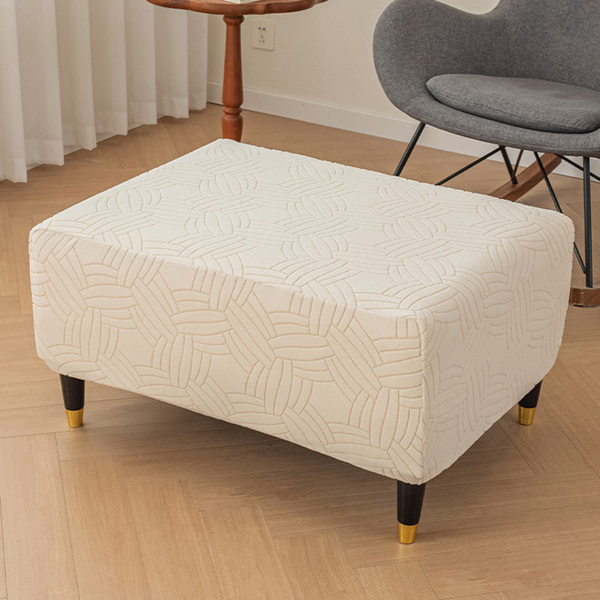 직사각형 자카드 스트레치 발받침 커버 범용 스텝 내구성이 뛰어난 가구 보호대 슬립 6 크기, 03 standard S, 05 beige, 1개