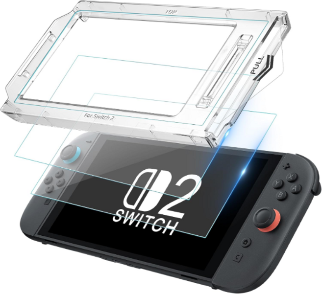 닌텐도 스위치2 호환 저반사 지문방지 강화유리 액정보호필름, 1세트, 2.5D 안티블루라이트, Nintendo Switch2