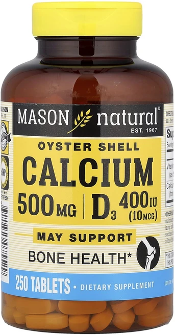 메이슨 내추럴 굴 껍질 칼슘 플러스 D3 250정, 6개 - 쿠팡