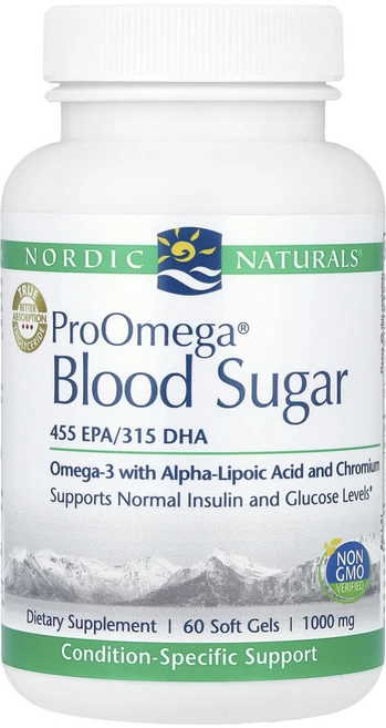 Nordic Naturals 프로오메가 혈당 1000mg 소프트젤 60정, NordicNaturals프로오메가혈당1000mg소프트, 1개 - 쿠팡