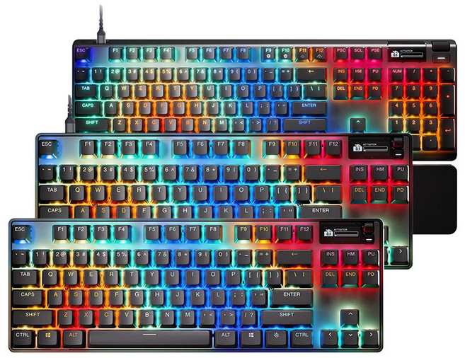 Steelseries 賽睿 Apex Pro Gen 3 機械鍵盤 PBT鍵帽 OLED螢幕, 無線版 TKL-英文,主商品
