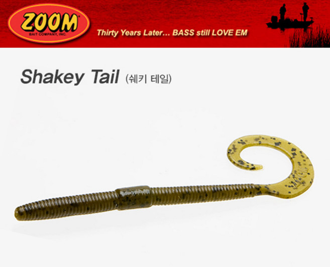 ZOOM 줌 쉐키 샤키테일 6인치 Shakey Tail, 038-018 Cherry Seed