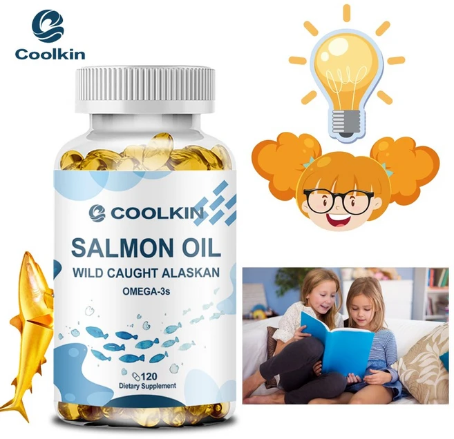 오메가 3S가 함유된 알래스카산 야생 연어 오일 120캡슐 관절 및 뇌 건강 지원 건강 보조 식품, 1개, 60정 - 쿠팡