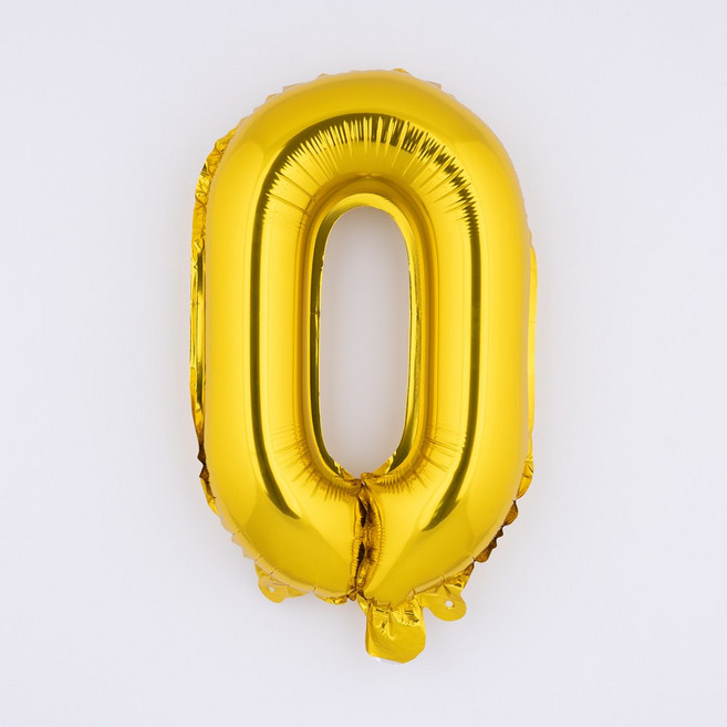 아트포유 은박 파티 숫자풍선 소형 40cm, 1개, 옐로우 골드 0