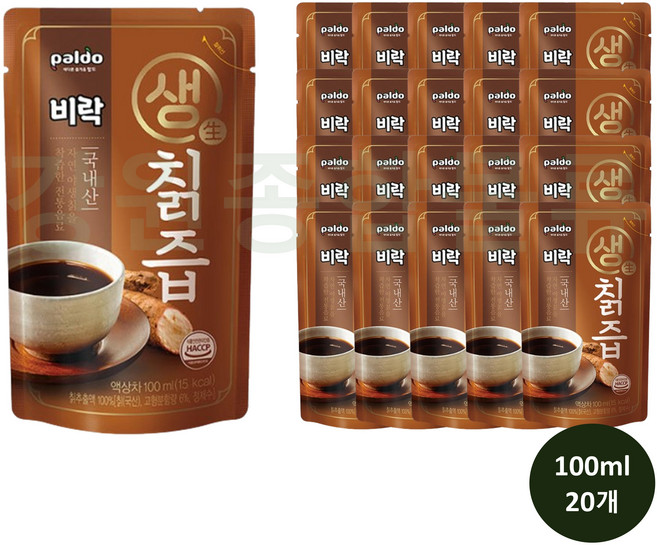 팔도 비락 생칡즙, 100ml, 20개