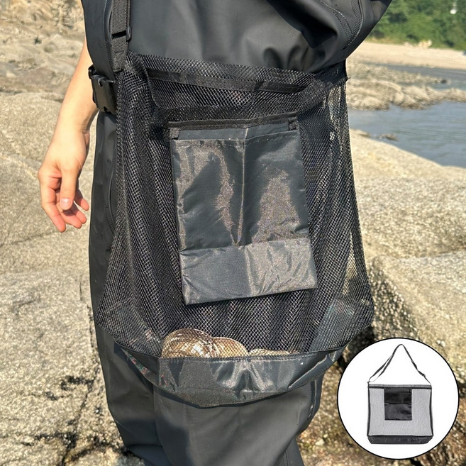 라이트헌터 조과망 채집망 채집가방 워킹해루질 버섯채집 약초 다슬기 조개망 다용도 채집가방