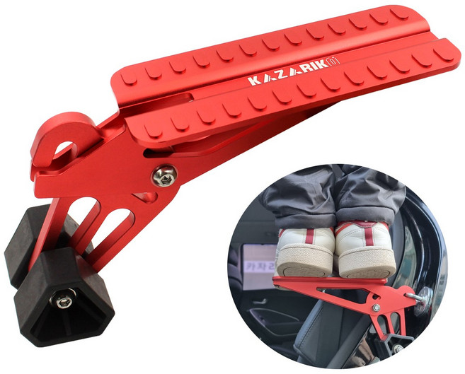 카자리코 차량 도어 스텝 자동차 보조 발판 루프탑 지붕 세차 발받침 스탭, 레드