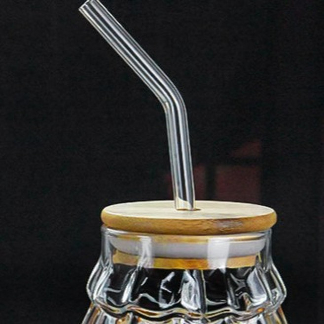 聖誕樹造型玻璃杯 無把手設計, 聖誕杯 帶蓋帶吸管無把手, 1套, 350L
