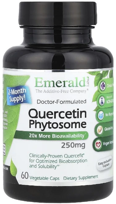 Emerald Laboratories 퀘르세틴 파이토솜 250mg 베지캡슐 60정, 120g, 1개 - 쿠팡