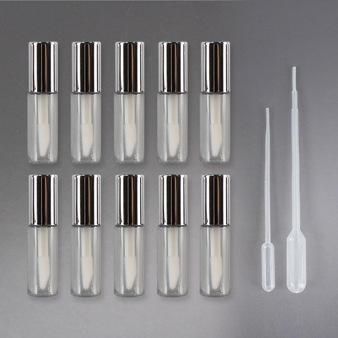 포포라운지 립글로즈 용기 틴트 소분 공병 화장품 소분 샘플통 1.2ml, 10개, 실버 1.2ml