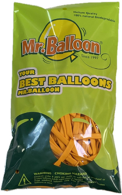 Mr.Balloon 專業造型氣球 木瓜黃色 百入裝 生物分解材質 派對佈置, 木瓜黃, 100個
