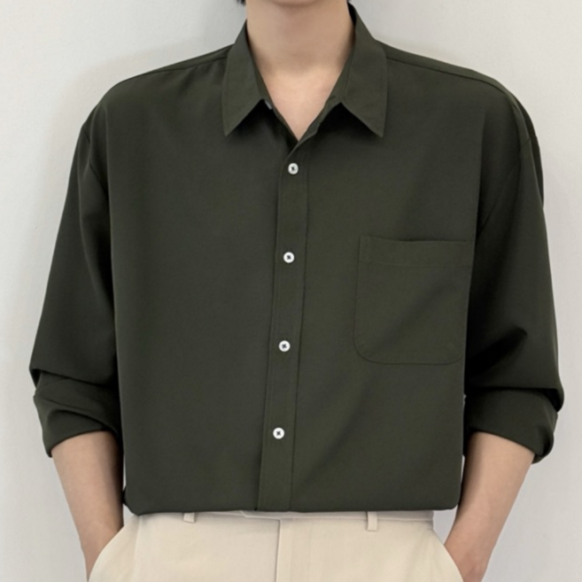 데이로아 남자 긴팔셔츠 빅사이즈 오버핏 링클프리 캐주얼 남방