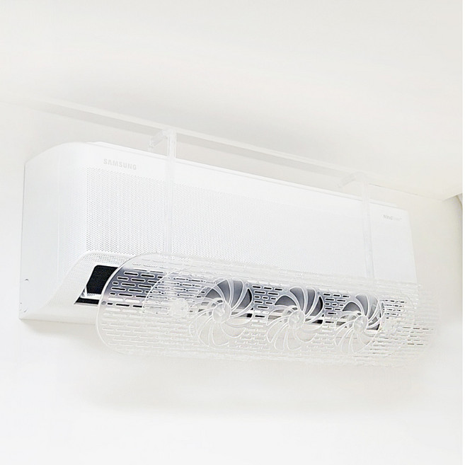 아이홈즈 벽걸이에어컨 바람막이 무동력팬 무풍 에어컨 가드, 1개, 투명