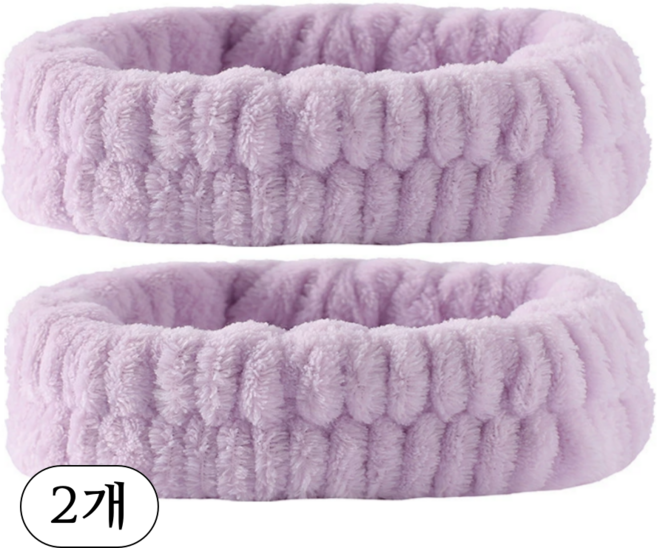 하루생활 극세사 세안 헤어밴드 세안밴드, 퍼플, 2개