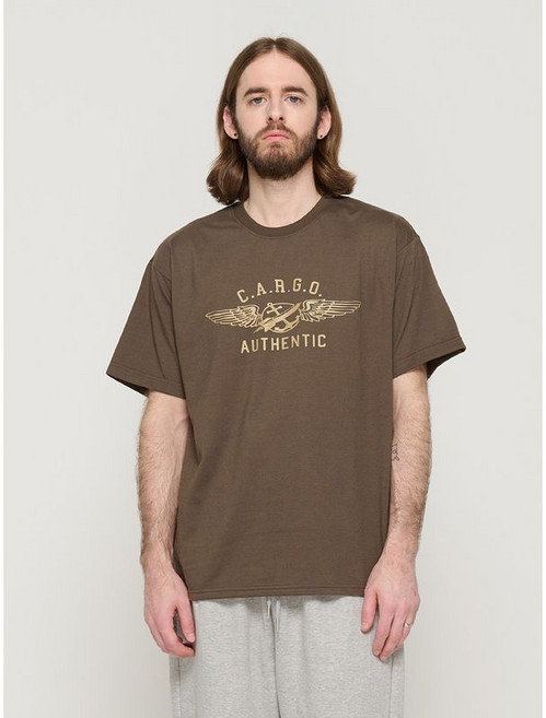 카고브로스 CARGO WINGS OVER SHORT SLEEVE T-SHIRT KHAKI