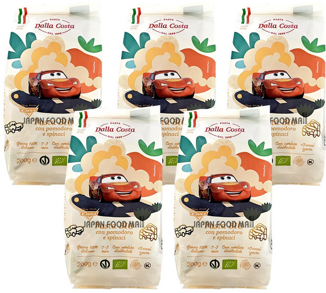 달라코스타 디즈니 유기농 삼색 카 파스타, 200g, 5개