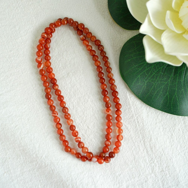 홍마노 붉은 원석 108 염주 팔찌 단주 부적 행운석 천연 악세사리 108배, 단품