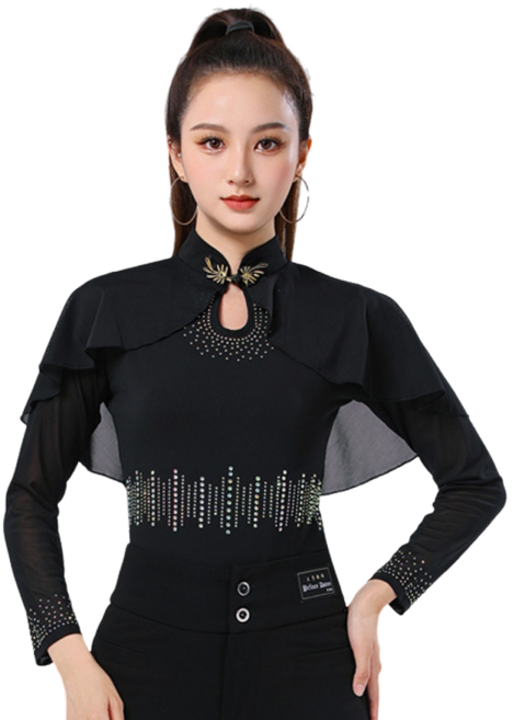 라인댄스복 스포츠댄스복 여자 상의 연습복 티셔츠S2FB1596 Women's T-shirt 뉴타임즈